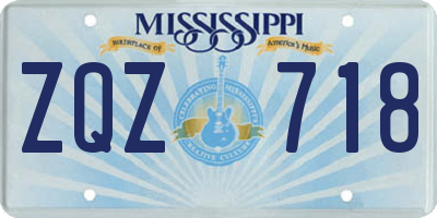 MS license plate ZQZ718