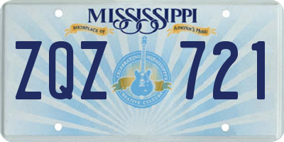 MS license plate ZQZ721