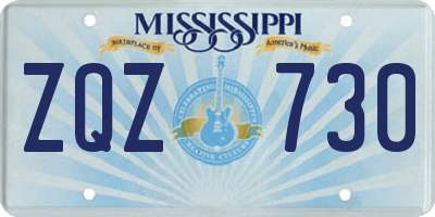 MS license plate ZQZ730