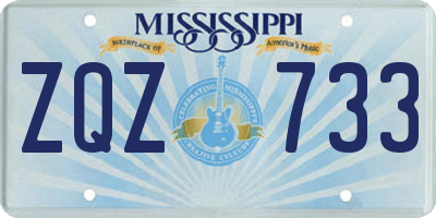 MS license plate ZQZ733