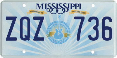MS license plate ZQZ736