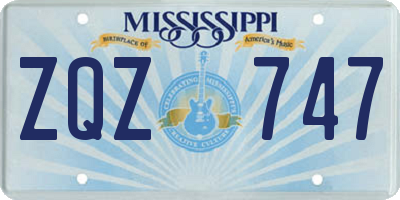 MS license plate ZQZ747