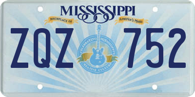MS license plate ZQZ752