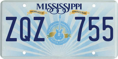 MS license plate ZQZ755