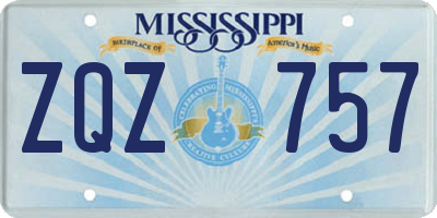 MS license plate ZQZ757