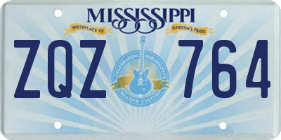 MS license plate ZQZ764