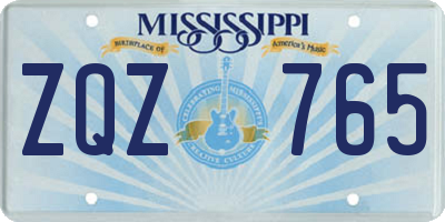MS license plate ZQZ765