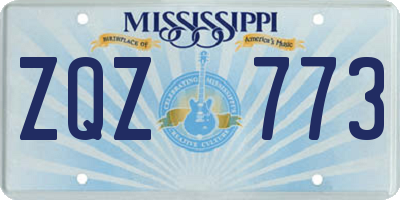 MS license plate ZQZ773