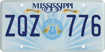 MS license plate ZQZ776