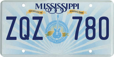 MS license plate ZQZ780