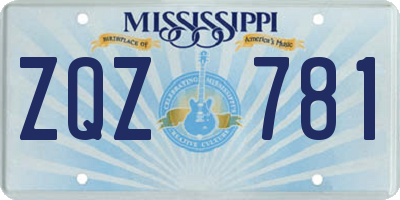 MS license plate ZQZ781