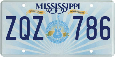 MS license plate ZQZ786