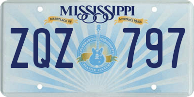 MS license plate ZQZ797