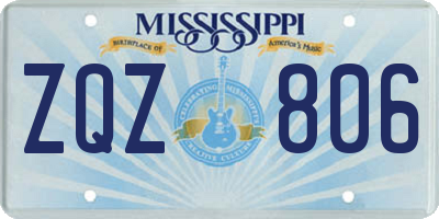 MS license plate ZQZ806
