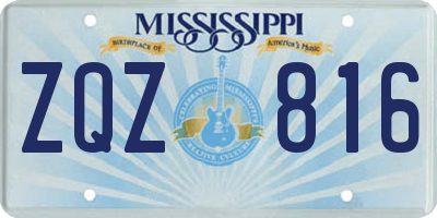 MS license plate ZQZ816