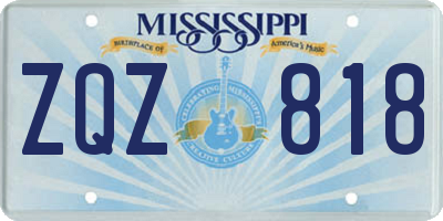 MS license plate ZQZ818