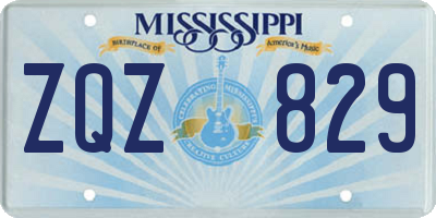 MS license plate ZQZ829