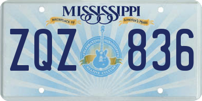 MS license plate ZQZ836
