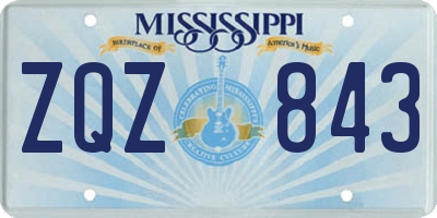 MS license plate ZQZ843