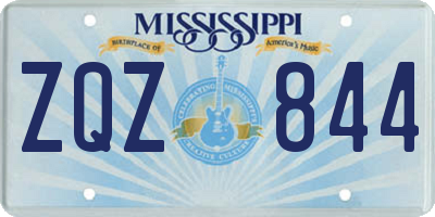 MS license plate ZQZ844