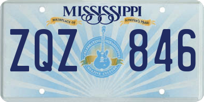 MS license plate ZQZ846