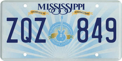 MS license plate ZQZ849
