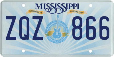MS license plate ZQZ866
