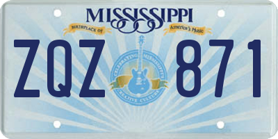 MS license plate ZQZ871