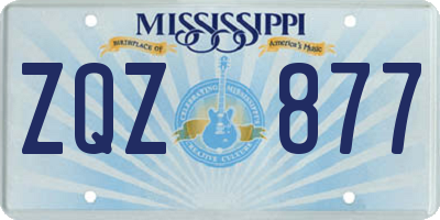 MS license plate ZQZ877