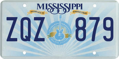 MS license plate ZQZ879