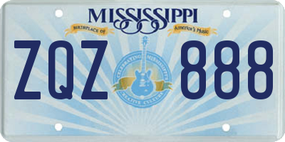 MS license plate ZQZ888