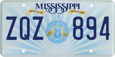 MS license plate ZQZ894