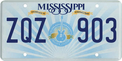 MS license plate ZQZ903