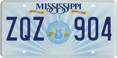 MS license plate ZQZ904