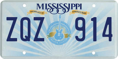 MS license plate ZQZ914