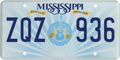 MS license plate ZQZ936