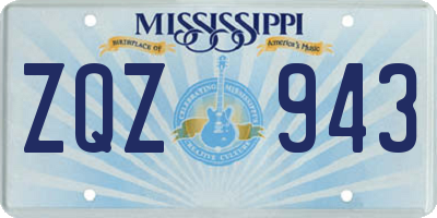 MS license plate ZQZ943
