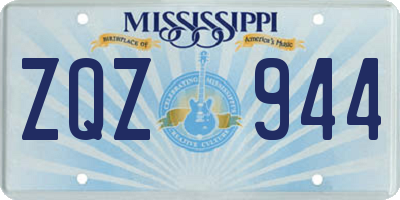 MS license plate ZQZ944