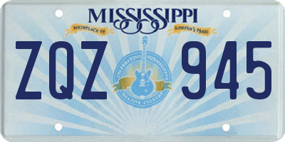 MS license plate ZQZ945