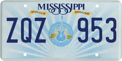 MS license plate ZQZ953