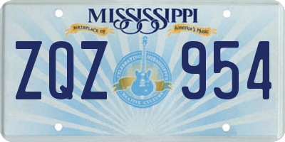 MS license plate ZQZ954
