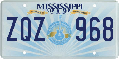 MS license plate ZQZ968