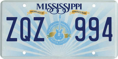 MS license plate ZQZ994