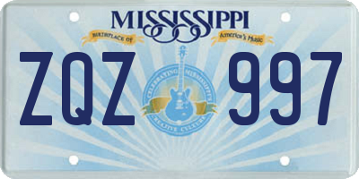MS license plate ZQZ997