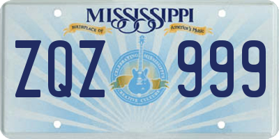 MS license plate ZQZ999