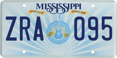 MS license plate ZRA095