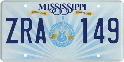 MS license plate ZRA149