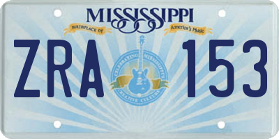 MS license plate ZRA153