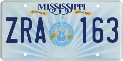 MS license plate ZRA163