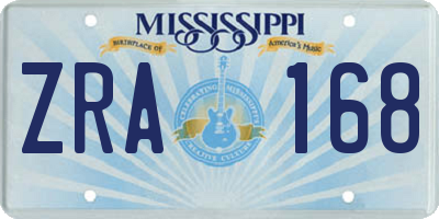 MS license plate ZRA168